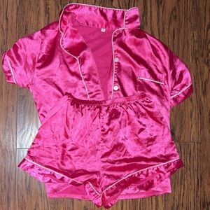 Satin Pink Pajama Set